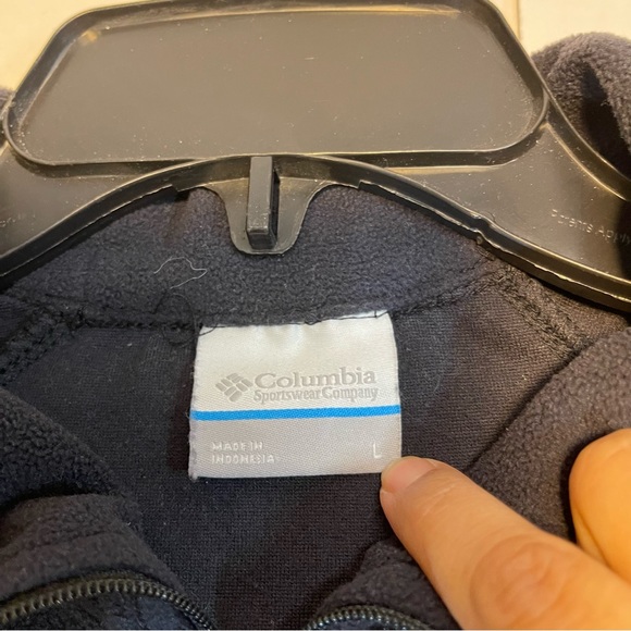 Columbia Sweater Womens L Pullover Fleece Sweatshirt 1/4 Zip Lightweight Black - Picture 6 of 7